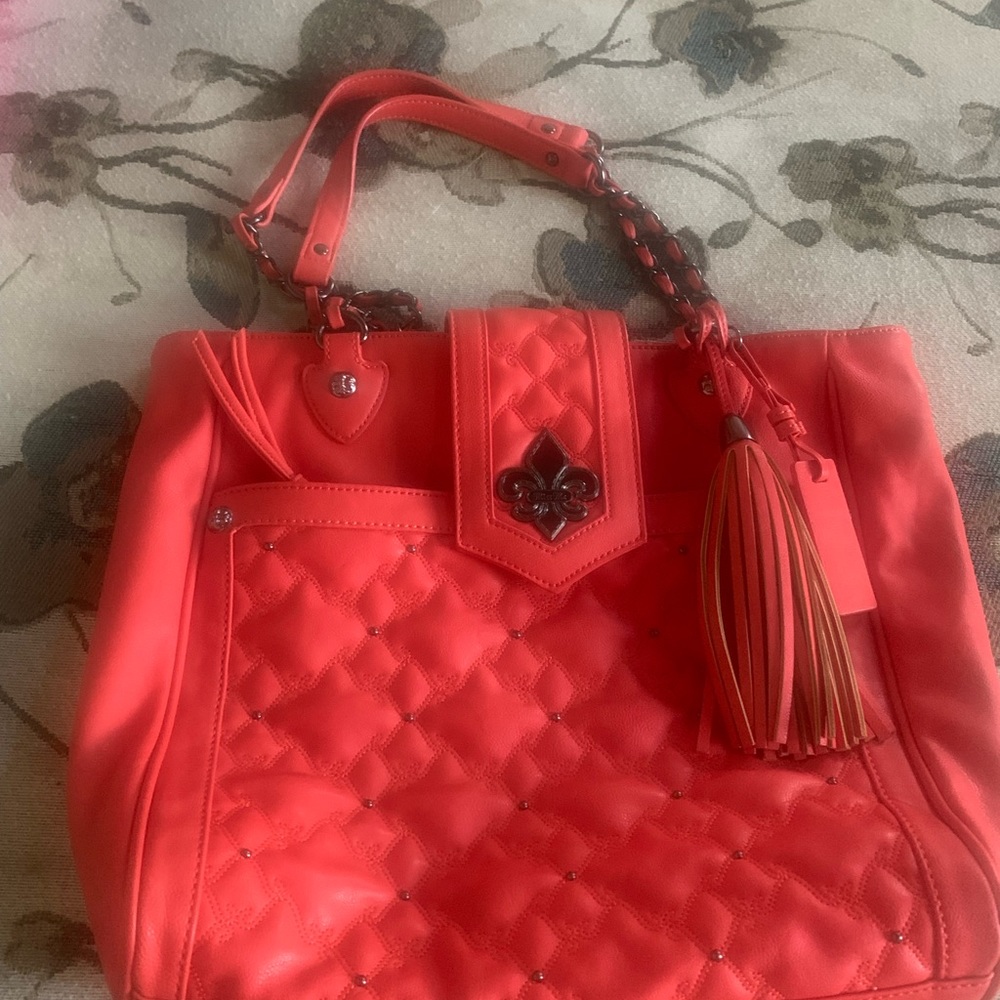 Brand New Red leather Miss me tote bag